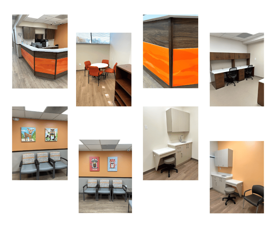 Healthcare Office Design with Orange accents